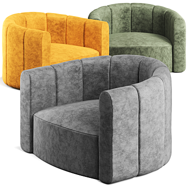 Luxury Velvet Swivel Accent Chair 3D model image 1 