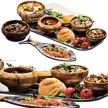 Assorted Food Set 3D model image 1 