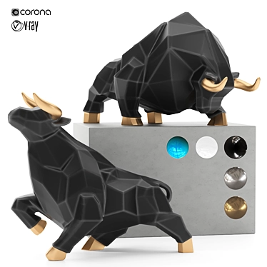 geometric bull statue