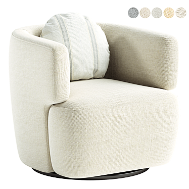 Elegant Morgan Swivel Chair 3D model image 1 