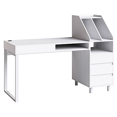 Modern White Writing Desk 2017 3D model image 1 