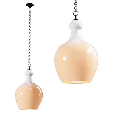 Flynn Milk Glass Pendant Light 3D model image 1 