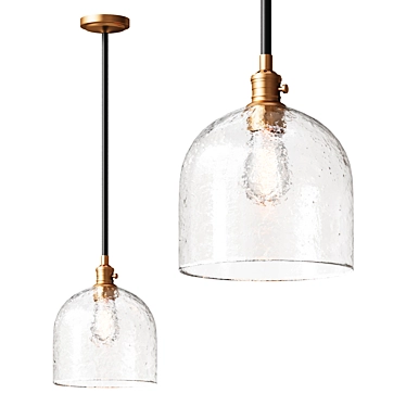 Textured Glass Pendant Light 3D model image 1 