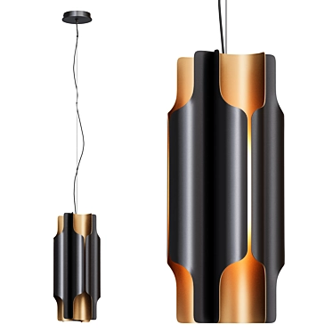 Industrial Pipe Pendant Light 3D model image 1 