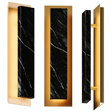 Elegant Marble LED Wall Sconce 3D model image 1 