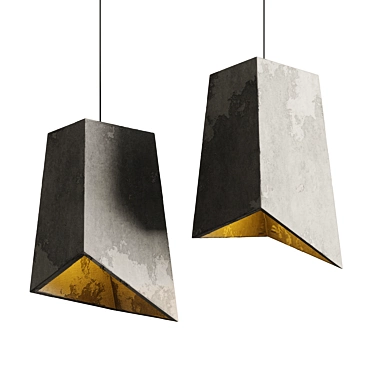 Minimalist Concrete Pendant Light 3D model image 1 