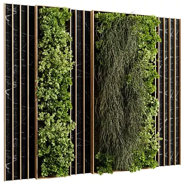 Wooden Frame Vertical Plant Wall 3D model image 1 