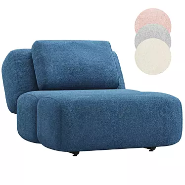 Cozy Teddy Caterpillar Armchair 3D model image 1 