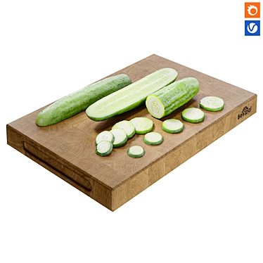 Kitchen Cucumber Board Set 3D model image 1 