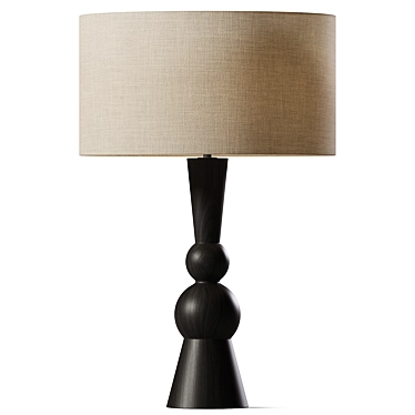 Dark Wood Table Lamp 3D model image 1 