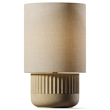 Modern Ribbed Concrete Table Lamp 3D model image 1 