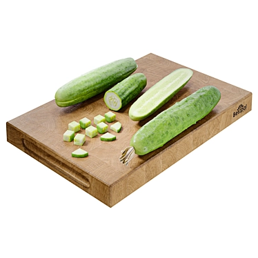 Title: Colorful 3-Material Cucumber Set 3D model image 1 