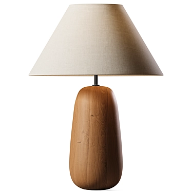 Sleek Wood Table Lamp 3D model image 1 