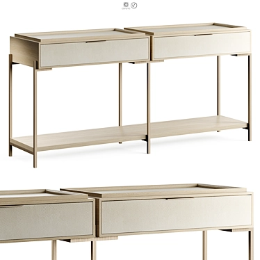 elegant modern console table 3D model image 1 