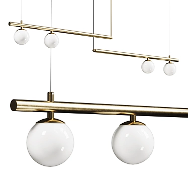 Satellite Gold Pendant Lamp 3D model image 1 