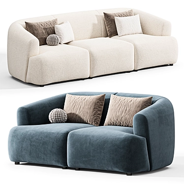 Elegant Sofia Modular Sofa Set 3D model image 1 