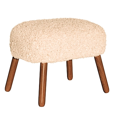 Plush Terry Footrest Stool 3D model image 1 