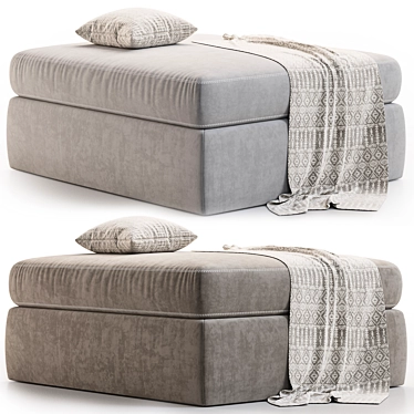 Comfort Foam Ottoman in Granite 3D model image 1 