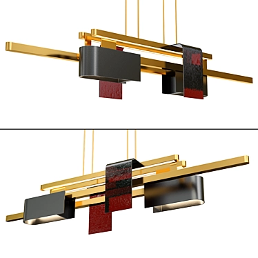 Modern Strata Chandelier Design 3D model image 1 