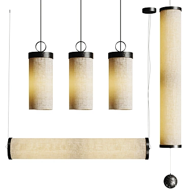 Sleek Aramos Pendant Light 3D model image 1 