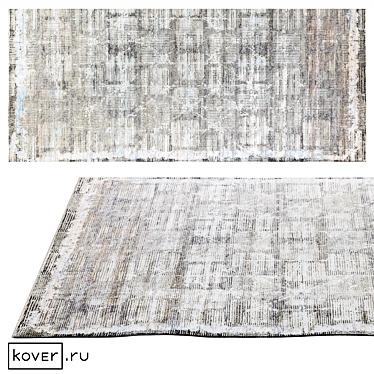 Silk Abstract Graphic Area Rug 3D model image 1 