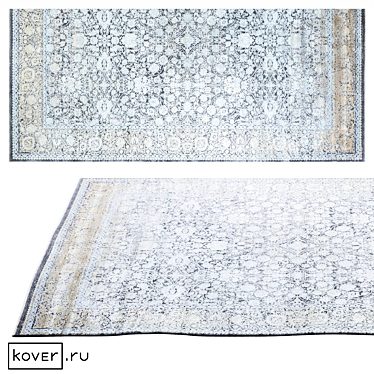 Floral Silk Area Rug | Modern Classic 3D model image 1 