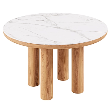 "Modern Round Dining Table - Ellen 3D model image 1 