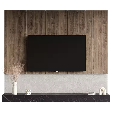 Modern TV Wall Set Design 3D model image 1 