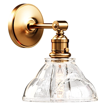 Vintage Glass Wall Sconce 3D model image 1 