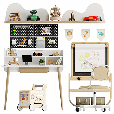 Kids Room Set with Toys & Decors 3D model image 1 