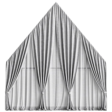 Skew Window Attic Curtains 3D model image 1 