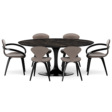 Dining group with table Apriori T 180x100 (Noir Desir) and chairs Apriori N/NS OM