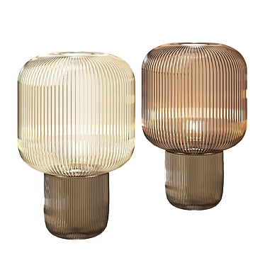 Ribbed Dual Color Glass Table Lamp