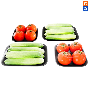 Fresh Harvest Set for Kitchen 3D model image 1 