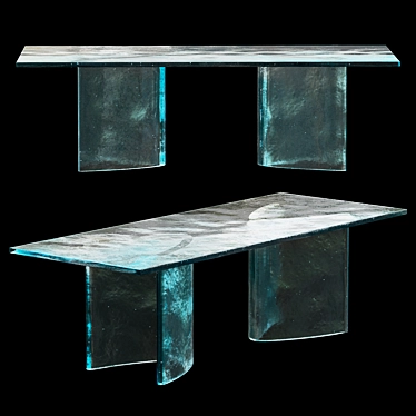 Vintage Glass Table 3D model image 1 