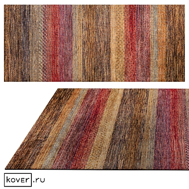 Malibu Red-Brown Wool Silk Rug 3D model image 1 