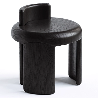 Modern Sculptural Kafa Stool 3D model image 1 