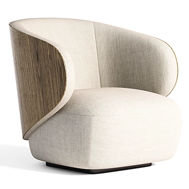 Chic Hayden Swivel Lounge Chair 3D model image 1 