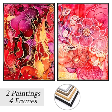 Art set with versatile frames 3D model image 1 