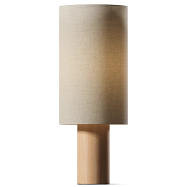 Rustic Wooden Table Lamp 3D model image 1 