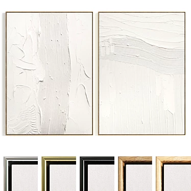 Plaster Texture Dual Photo Frame 3D model image 1 