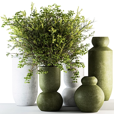 Boho Vase Plant Set 3D model image 1 