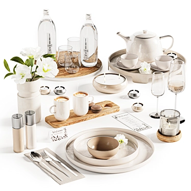 Elegant Tableware MA Set 33 3D model image 1 