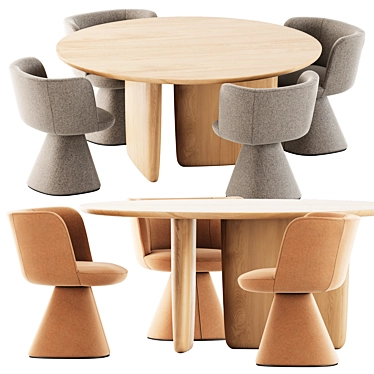 Sleek Modern Chairs & Table 3D model image 1 