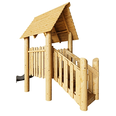 Kids Playhouse with Slide & Swing 3D model image 1 