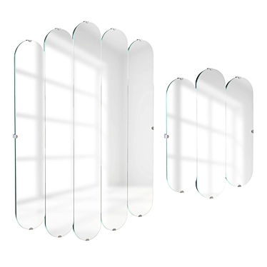 Arc Design Mirror Set, Versatile Hanging 3D model image 1 