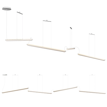 Aurora Soft Linear Pendant Light 3D model image 1 