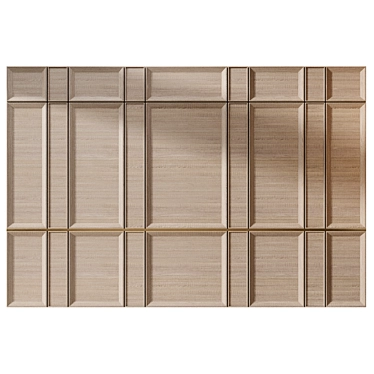 Elegant Wood Wall Panel Set 3D model image 1 