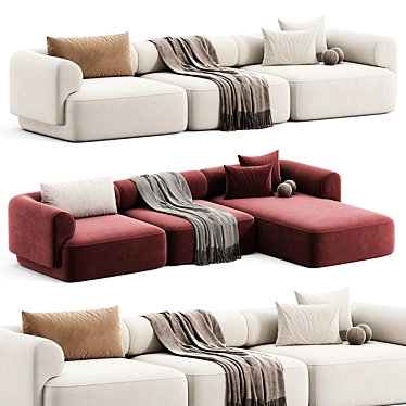 Elegant Melody Sectionals Sofa in Luxury - 2015 3D model image 1 