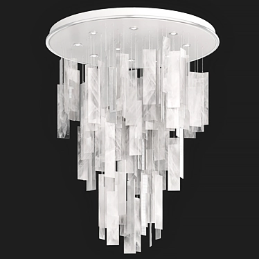 Smoky Glass Statement Chandelier 3D model image 1 